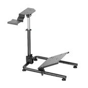 White Shark CONQUEROR-2 Foldable Racing Steering Wheel Stand With Gear Shifter Mount kaina
