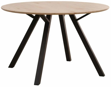 Valgomojo stalas Arno, rudas/juodas, 120 cm x 120 cm x 76 cm