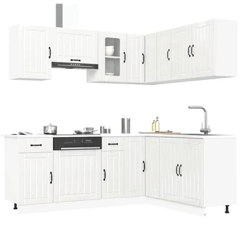Virtuvinių spintelių komplektas, 11 dalių, Kalmar, balta
