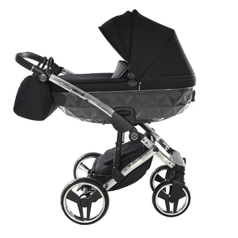 Junama Diamond S-Line Black Silver Vežimėlis 2 in 1