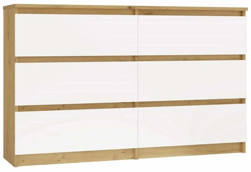 Komoda Malwa M6 120 DĄB ARTISAN Baltas