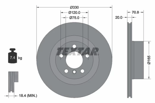 TEXTAR 92256303 Brake Disc