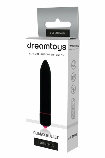 ESSENTIALS 10-Speed Climax Bullet Black Pocket-Size Vibrator 8.5cm