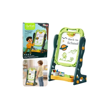 Lean Toys Double-sided Magnetic Chalk Board, Dry Erase, Žalias, 52 pcs.