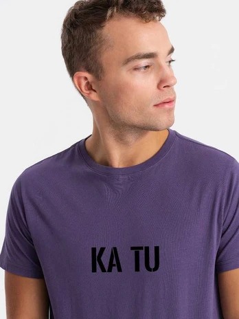 Vyriški violetiniai marškinėliai KĄ TU