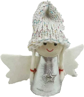 Saska Christmas KALĖDŲ ANGELU PAKABULIS, SIDABARAS, 7cm