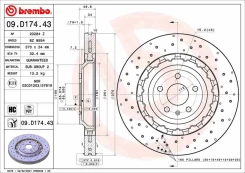 Stabdžių diskas BREMBO 09.D174.43 kaina