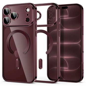 Raudonas (Burgundy) / skaidrus dėklas Apple iPhone 17 Pro Max / 18 Pro Max telefonui "Tech-Protect MagFlex Magsafe"