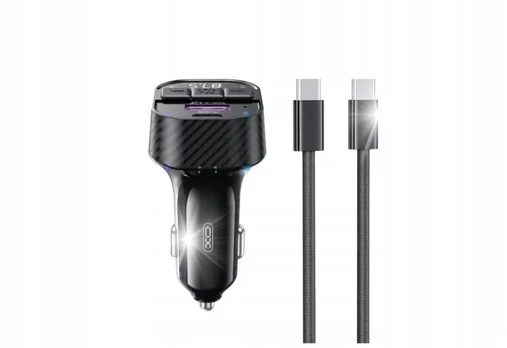 Automagnetola Xo Bcc17 Fm transmiteris, 30w, Bluetooth, juodas + Usb-c/usb-c kabelis