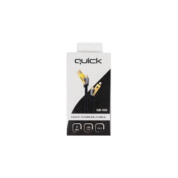 Quick QB-100 pintas 4in1 daugiafunkcis įkrovimo ir duomenų kabelis 1.2m
