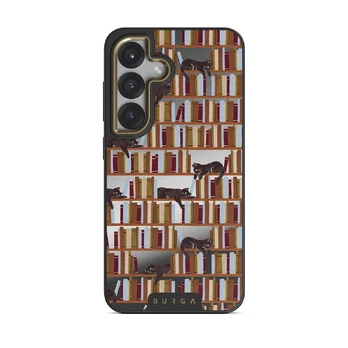 Ex Libris - Samsung Galaxy S25 Case, Elite Mirror Dark (Magnetic) / Gold
