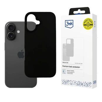 3MK Silikoninis dėklas iPhone 16 Plus 6.7" juoda/juodas