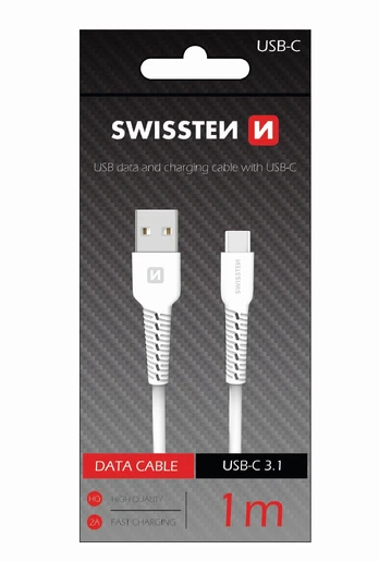 Swissten USB - USB-C 1.0m balta