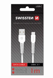 Swissten USB - USB-C 1.0m balta kaina