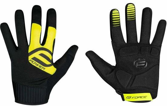 FORCE MTB POWER gloves, juodas-fluo dydis XL