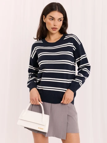Italy Moda Sweter-IR-SW-G9617.86-tamsiai mėlyna