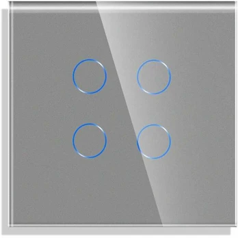 Keturpolis sensorinis jungiklio dangtelis Feelspot, pilkas, 86x86mm