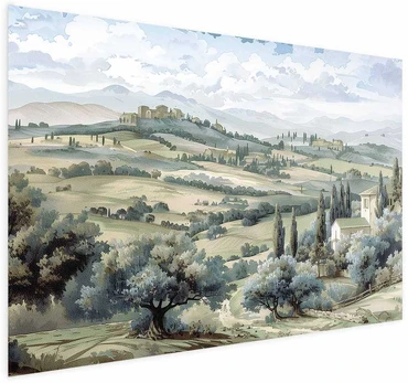 Artgeist Plakatas - Landscape with Sunny Žalias Fields
