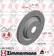 Stabdžių diskas ZIMMERMANN 400.3688.20 kaina