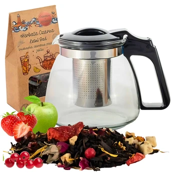 Stiklinis arbatinukas su sieteliu, 900 ml