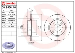 Stabdžių diskas BREMBO 08.9466.10 kaina