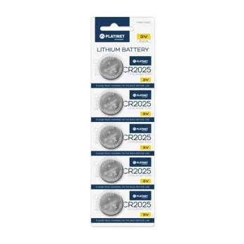 Platinet CR2025 Lithium 3V Tablet Battery (5pcs Blister)