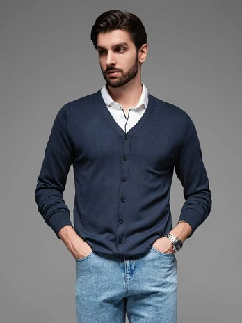Blue men's sweater - navy mėlynas