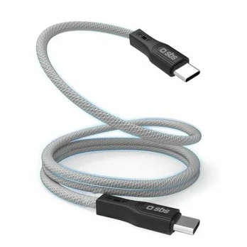 SBS magnetisches USB-C zu USB-C Kabelis 60W 1m grau