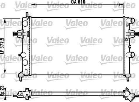 Radiatorius, variklio aušinimas VALEO 732551
