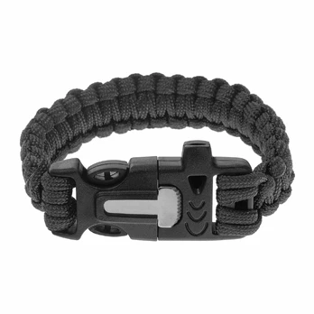Badger Outdoor Black Paracord apyrankė su skeltuvu