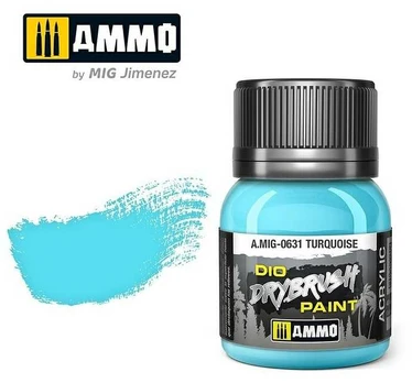 Vallejo AMMO by MIG Jimenez AMMO MIG - Sendinimo priemonė DRYBRUSH Turquoise, 40ml, 0631