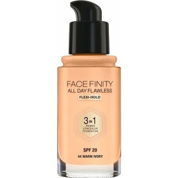 Makiažo pagrindas Max Factor Facefinity All Day Flawless 3in1, SPF20, 30 ml, 44 Warm Ivory