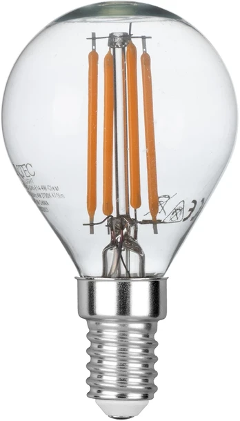 4W LED lemputė, skaidri, E14, 4000K, 3vnt.