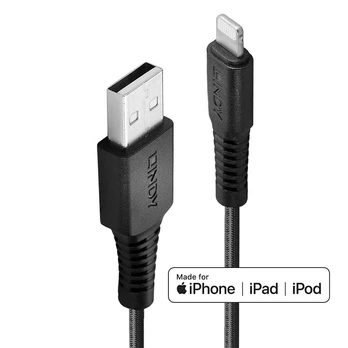 Lindy USB Laidas - 3m USB Type A į Lightning C89 M/F 480Mbps MFi RoHS