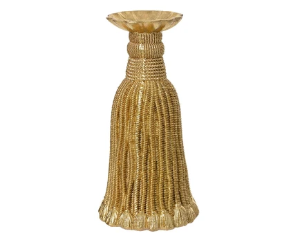 Žvakidė DECORIS, auksinės sp., 13 x 26 cm, 1 vnt
