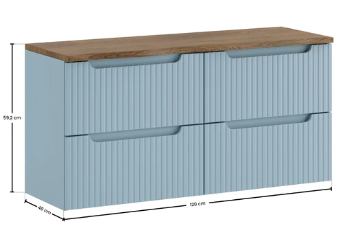 Vonios baldų komplektas Nova Denim, 120 cm