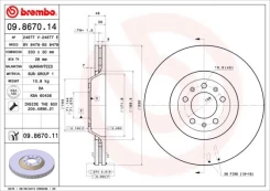 Stabdžių diskas BREMBO 09.8670.11 kaina