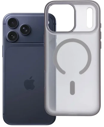 Dėklas Oem Case for iPhone 17 Pro Max / 18 Pro Max Flexline Mag Cover compatible with MagSafe pilka