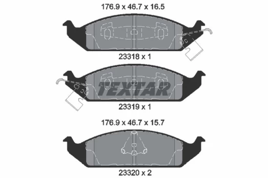 Stabdžių trinkelių rinkinys, diskinis stabdys TEXTAR 2331801
