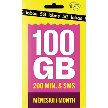 LABAS pakuotė 100GB + 200 MIN