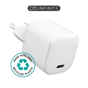 Adapteris Estuff Infinite ES637025, USB Type-C, balta, 20 W