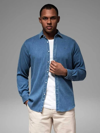 Blue men's shirt-mėlynas