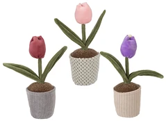 Pliušinis tulpės vazonėlis 24cm asort., 777016 kaina