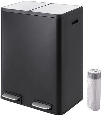 Relaxdays 2x30 l nerūdijančio plieno šiukšliadėžė