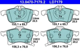 ATE 13.0470-7179.2 Brake pad set