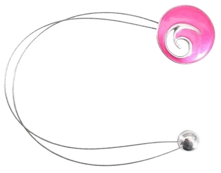 Užuolaidų laikiklis su magnetu, 7.5 cm, sidabro/rožinė