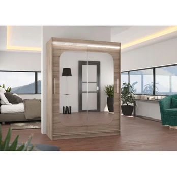 Sliding wardrobe with mirror and lighting LED CLEVER 150
