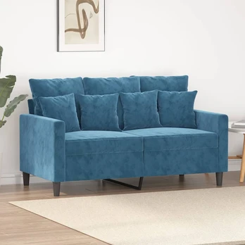 Dvivietė sofa, mėlynos spalvos, 120cm, aksomas