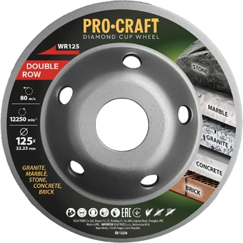 Deimantinis šlifavimo diskas „ProCraft WR125 Double Row”