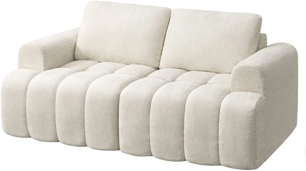 Songmics Moduline sofa be rėmo su šenilo apmušalu, balta, svetainei